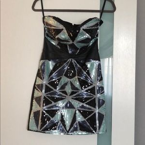 Mini sequin sleeveless dress